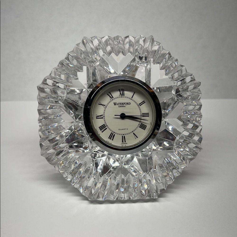 Waterford Crystal  Clock - Silver and cut crystal Design